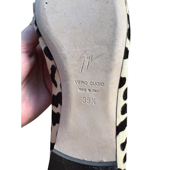 Giuseppe Zanotti Ponyhair Leopard Print Buckle Ballet Flat Loafers - 39.5 / 9.5 - Picture 10 of 10